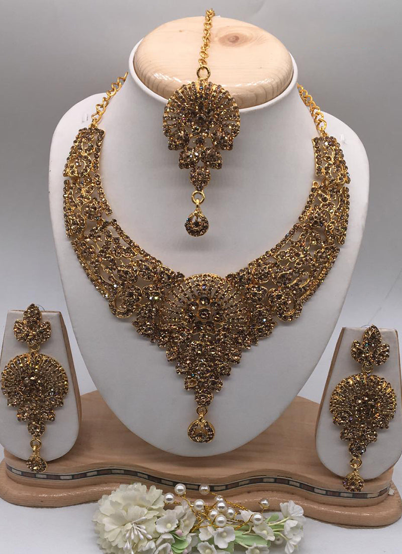Bridal imitation necklace set heavy design for women